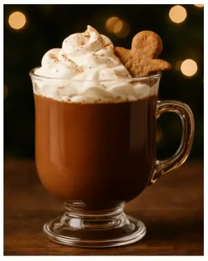 CIOCOLATă CALDă DE CRăCIUN CU SIROP DE GINGERBREAD